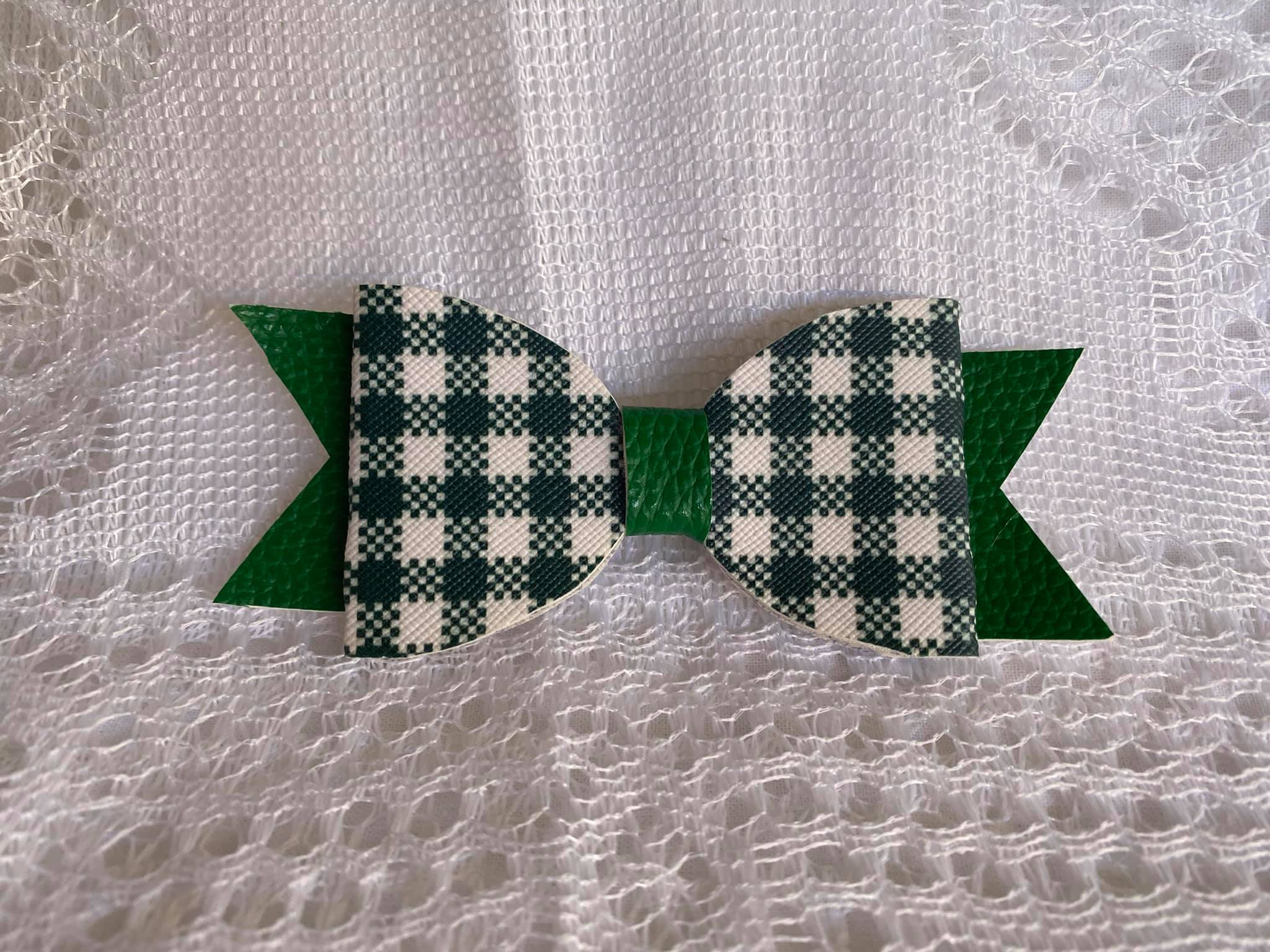 Green Gingham Hairbow