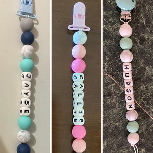 Teething Bead Dummy Chain Personalisation