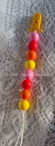 Yellow/Orange/Red/Pink Teething Bead Dummy Chain