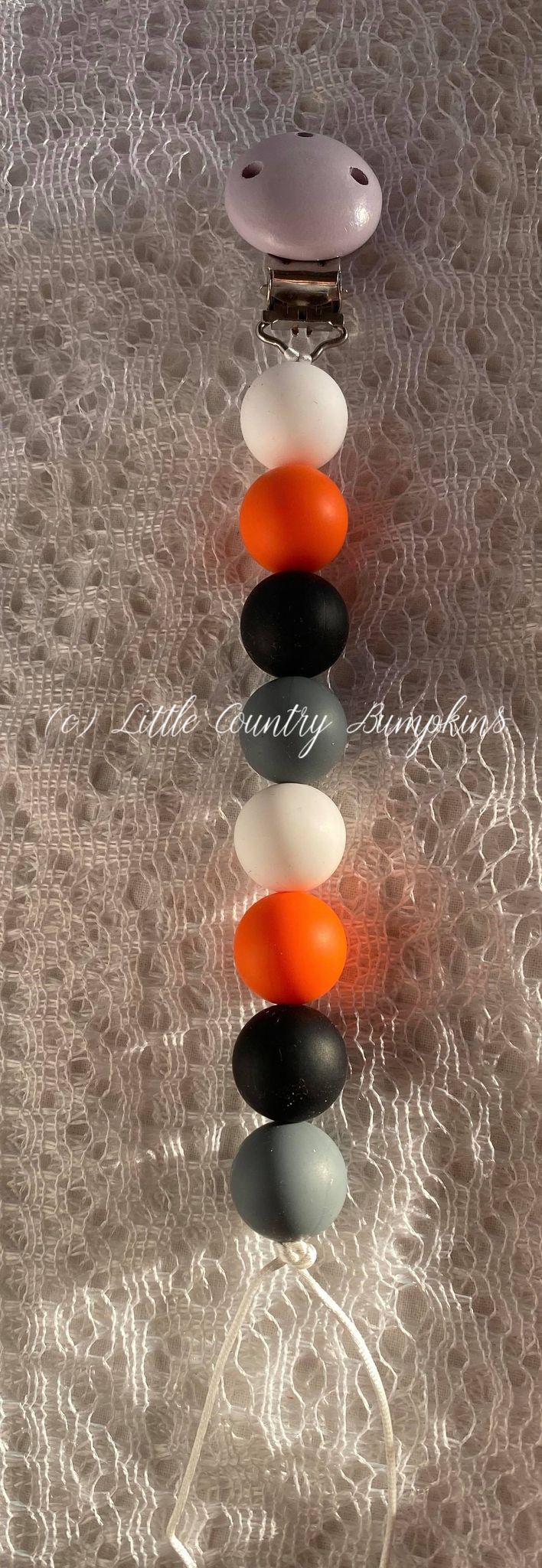 White/Orange/Black/Grey Teething Bead Dummy Chain