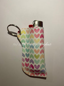 Lighter Holder - Rainbow Hearts