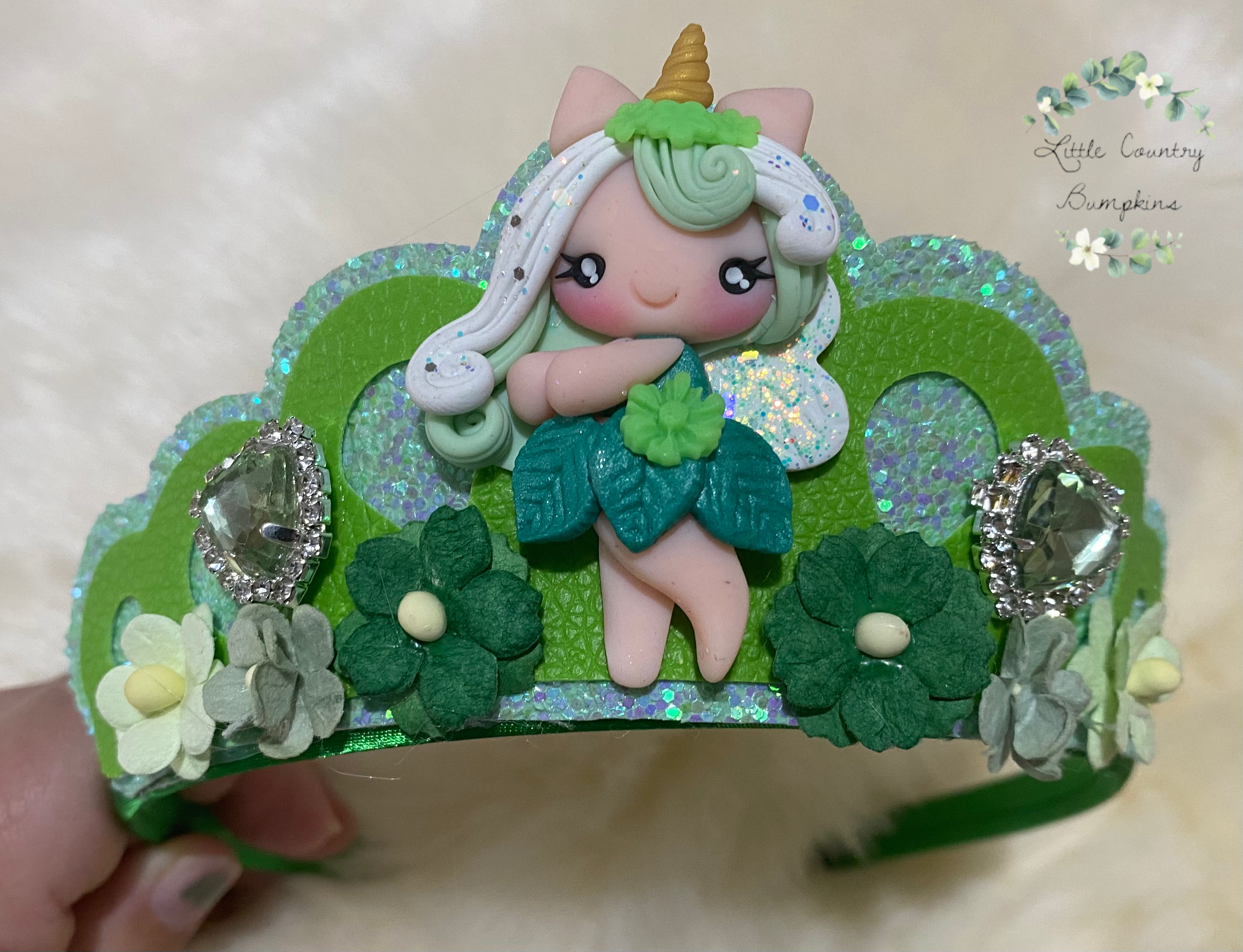 Green Unicorn Fairy Tiara