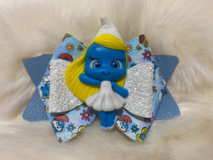Smurfette Clay Embellished Hairbow