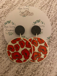 Poppy Circle Resin Earrings