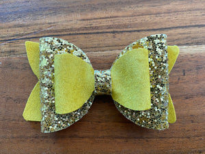 Gold Velvet & Glitter Hairbow