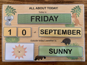 Kids Fridge Calendar - Australian Animal Theme