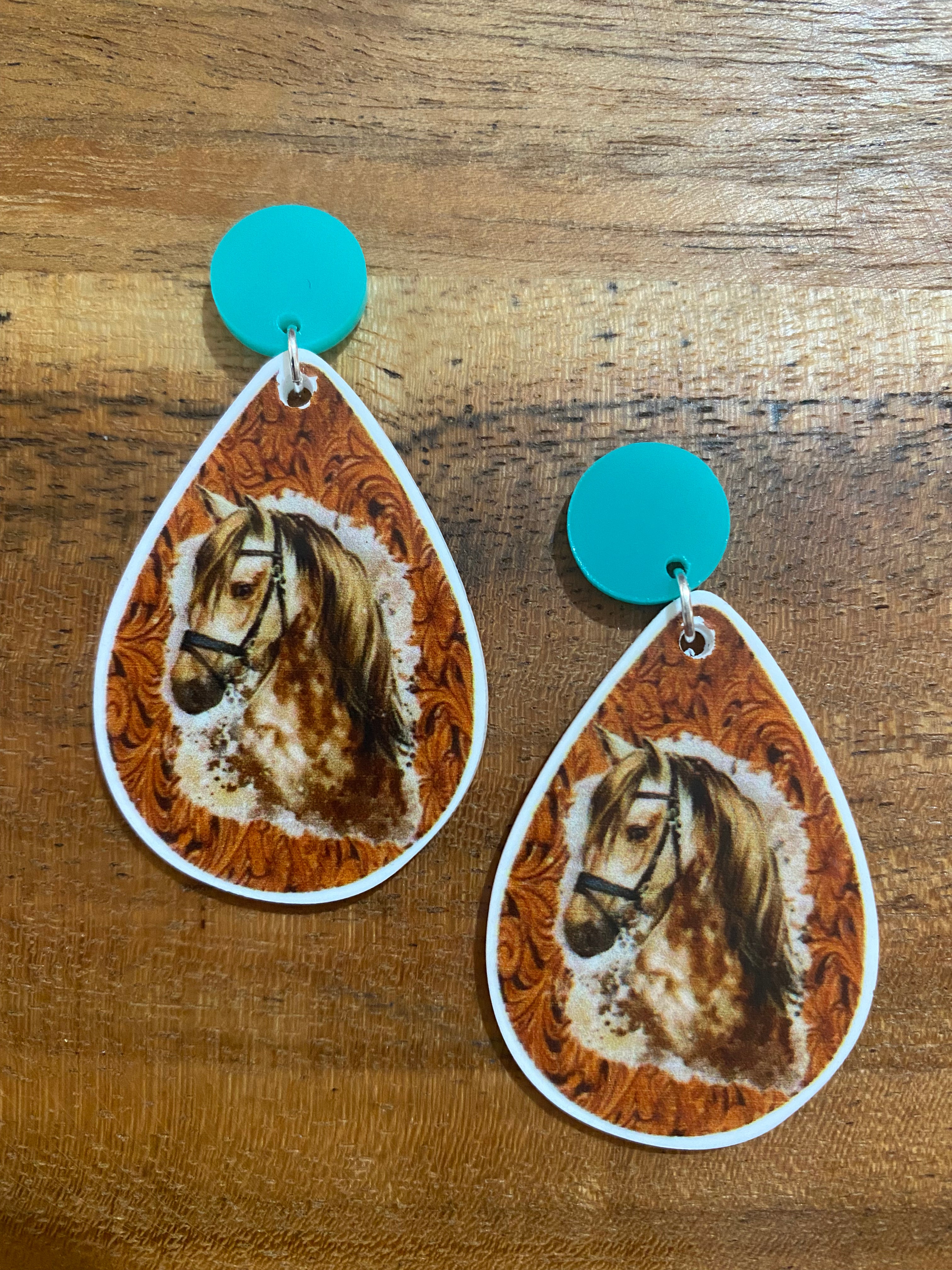 Real Horses Resin Earrings