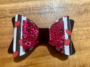 Black Stripe Love Hairbow