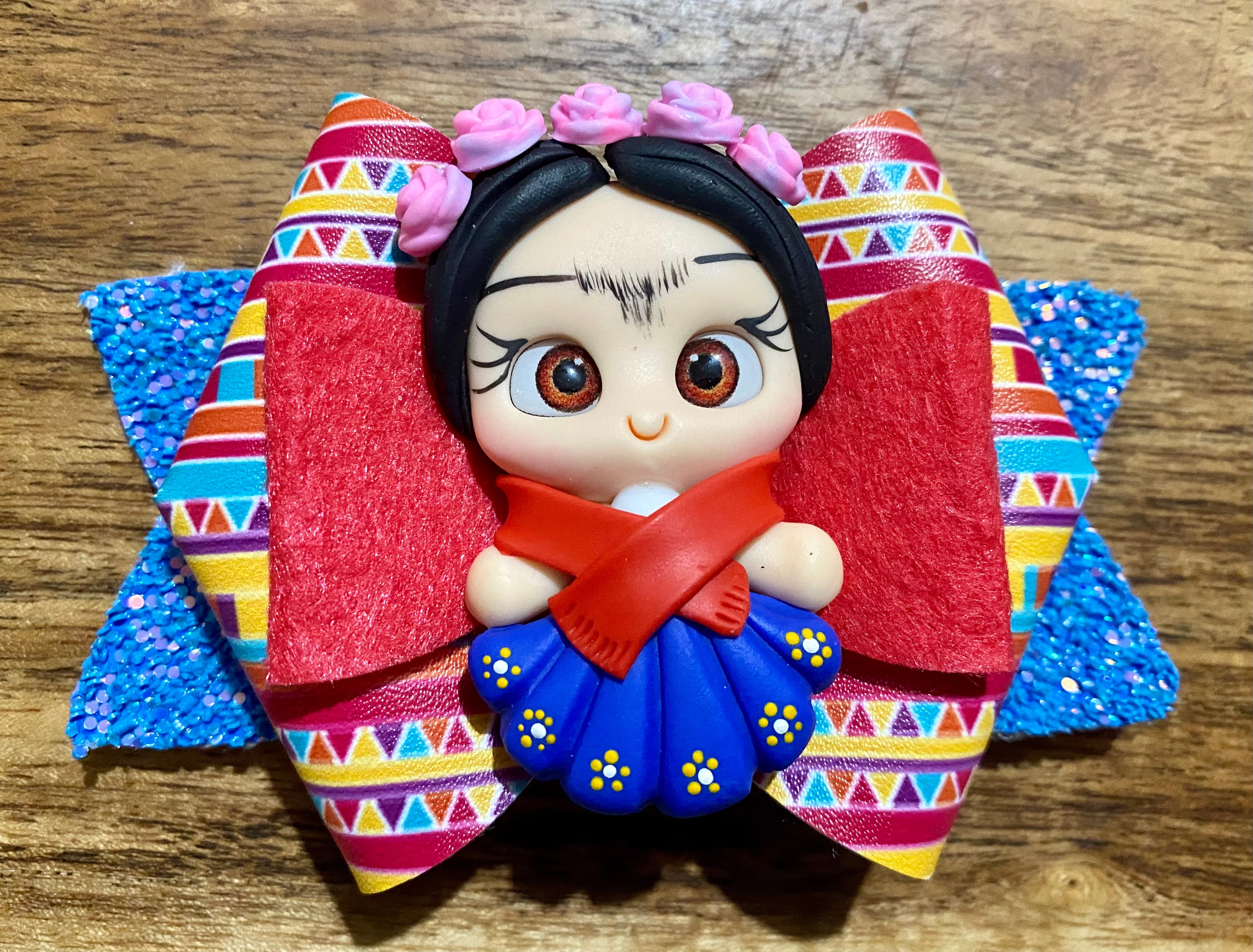 Frida Kahlo Clay Embellished Hairbow