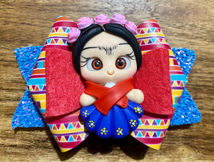 Frida Kahlo Clay Embellished Hairbow