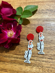 Cat In The Hat Resin Earrings