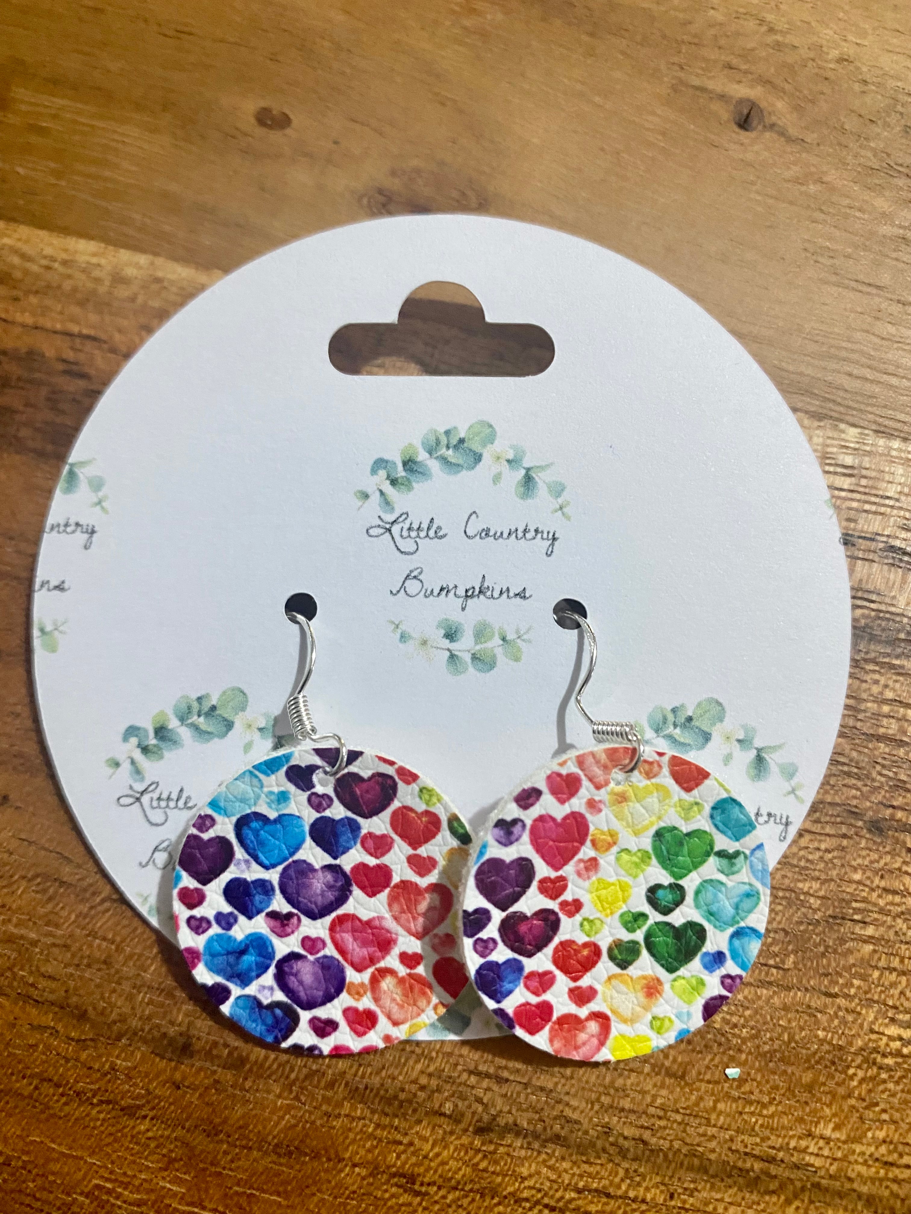 Rainbow Hearts Earrings 1